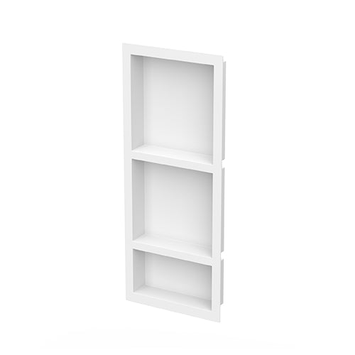 AKW Recessed Shower Niche – 2 Shelf, 3 Shelf or Full Height, White or Black, photo 3