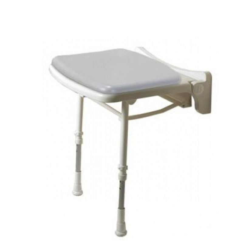 AKW 2000 Series Standard Wall Mounted Fold Up Shower Seat, Grey Padded (02010P)
