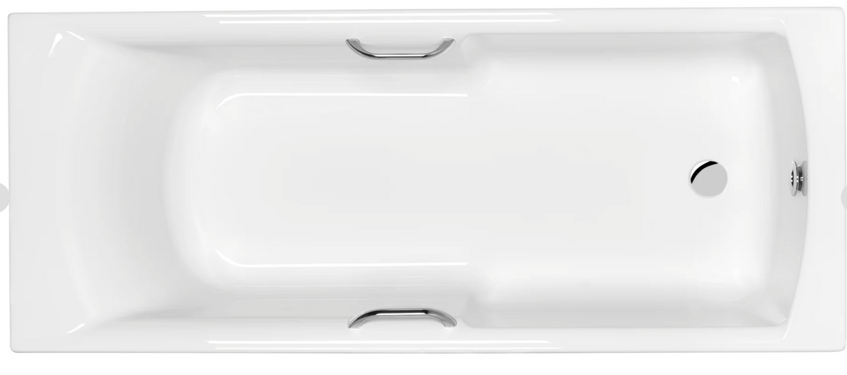 Carron Axis 1500x700mm Single Ended Bath with Twin Grips- White Gloss (02029T)