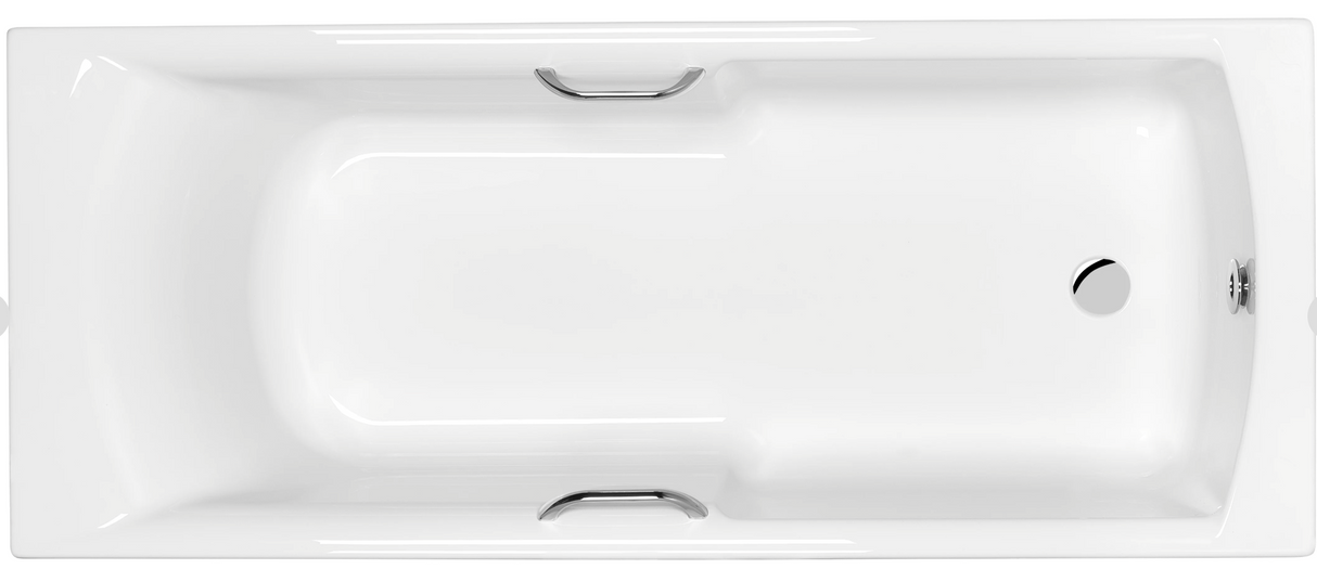 Carron Axis 1700x700mm Single Ended Bath with Twin Grips - White Gloss (02037T)