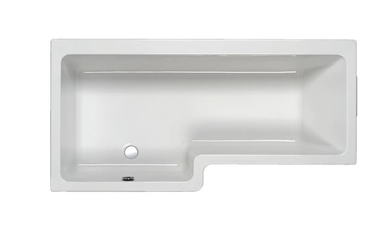 Carron Quantum L Shaped Shower Bath 1700x700(850)mm Left Hand - White Gloss (02205)