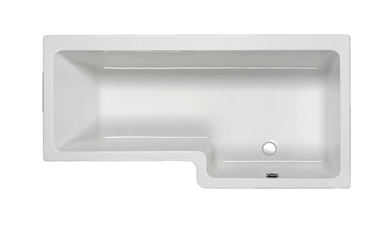 Carron Quantum L Shaped Shower Bath 1700x700(850)mm Right Hand - White Gloss (02207)