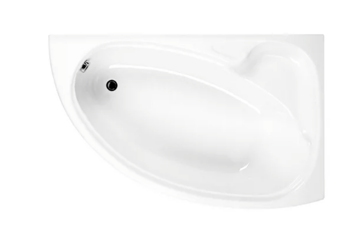 Carron Dove 1550x950mm Corner Bath Left Hand Carronite - White Gloss (02233)