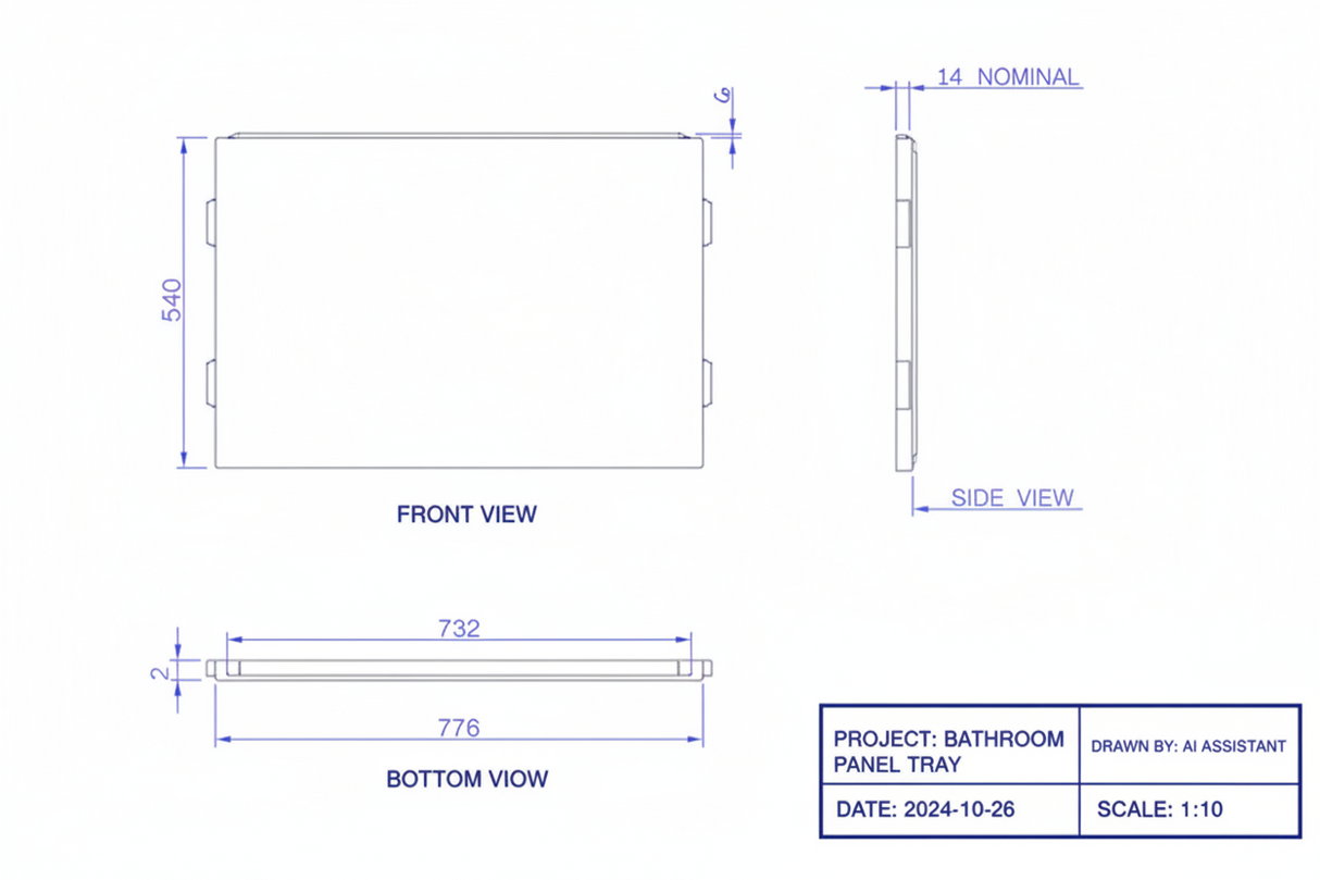 Carron Carronite End Bath Panel 800x540mm- White Gloss (02277)