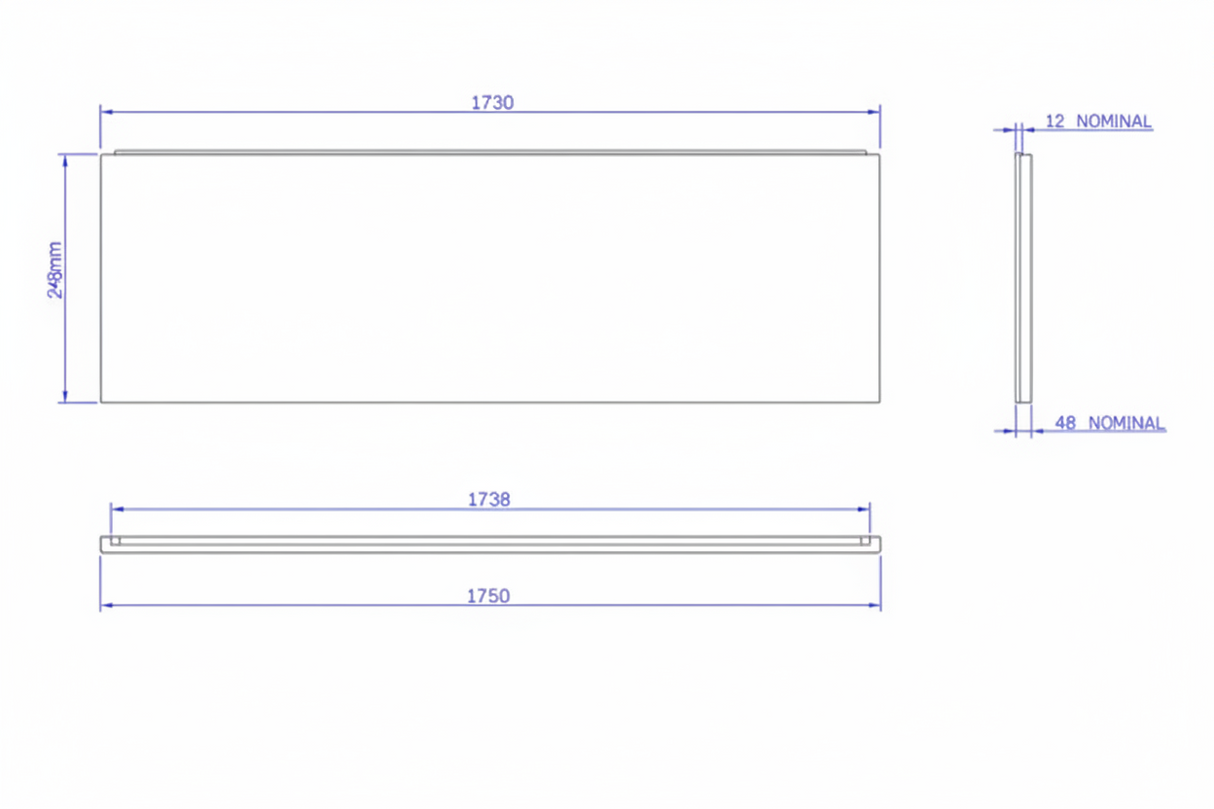 Carron Front Bath Panel 1800x540mm- White Gloss (02322)