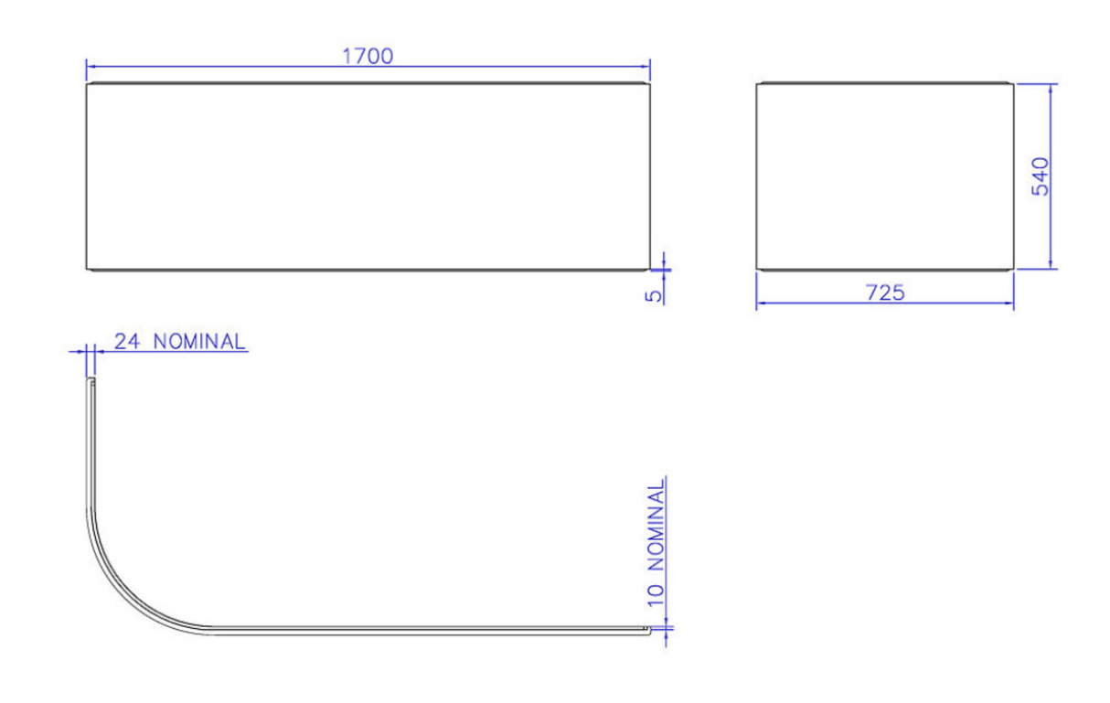 Carron Status 1700x800mm Front Bath Panel - White Gloss (02338)