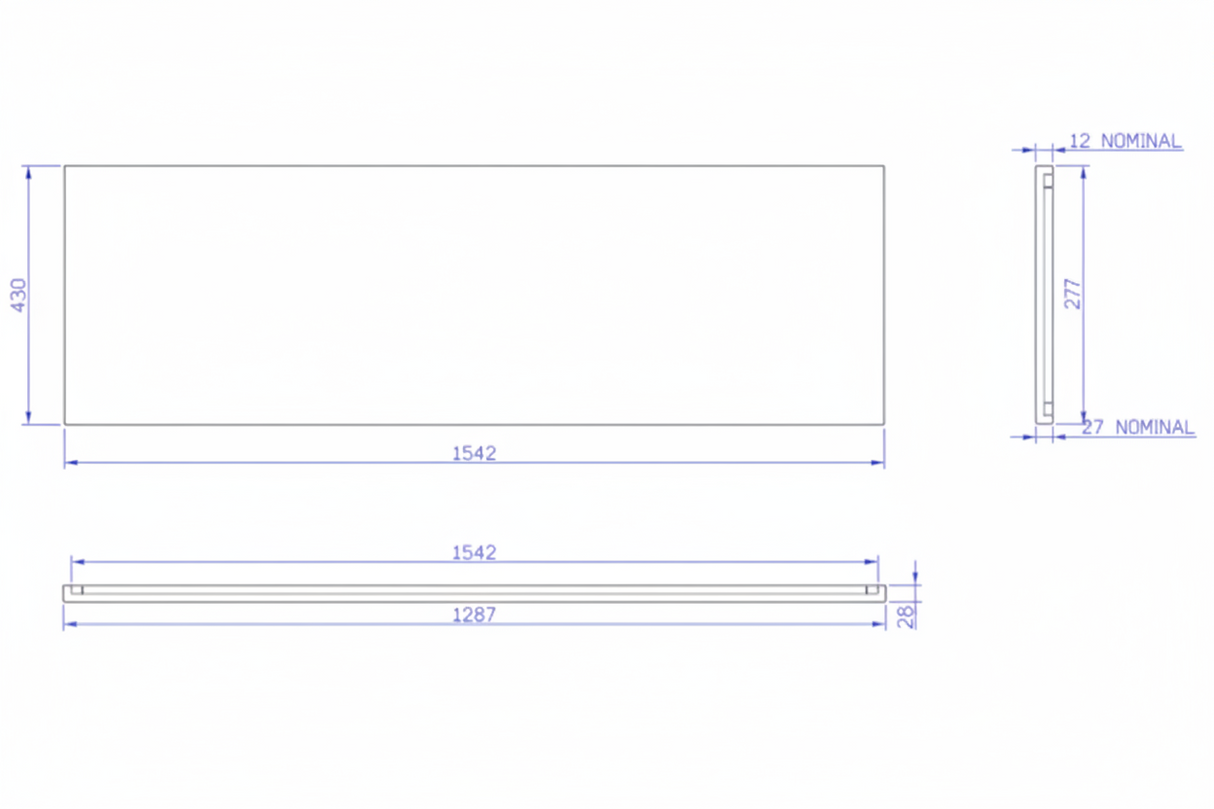 Carron Eco Front Bath Panel 1650x430mm - White Gloss (02598)