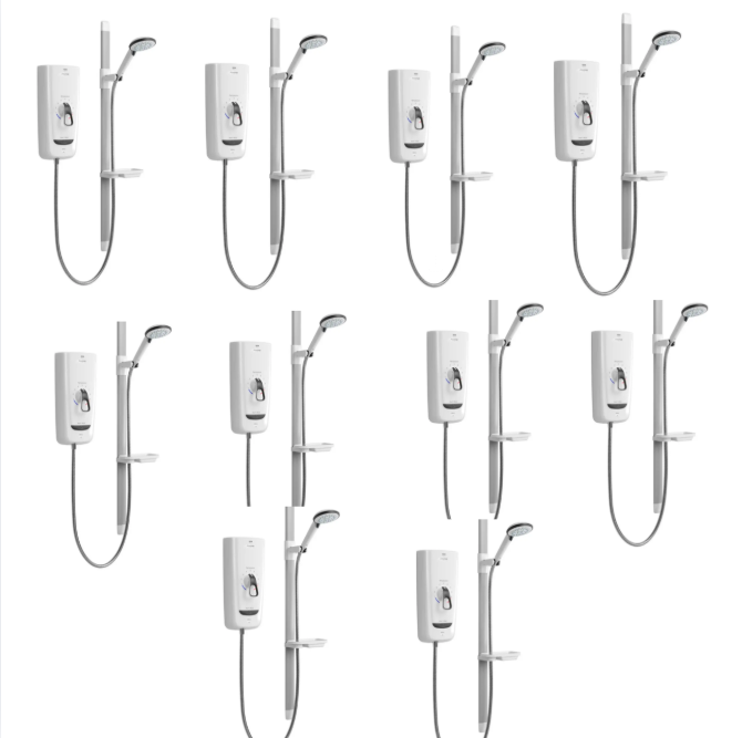 Mira Advance ATL Flex 8.7KW White/Chrome Electric Shower (1.1785.003) Pack of 10 Trade Bundle
