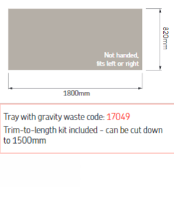 AKW Sulby Step-In Shower Tray with Built-In Gravity Waste, photo 15