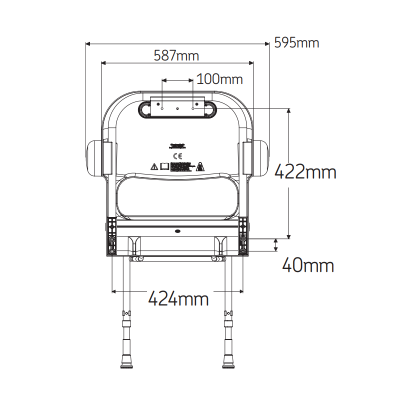 AKW 2000 Series Fold Up Shower Seat – Compact, Standard or Back & Arms, photo 13
