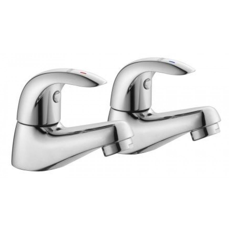 AKW Denova Lever Wash Basin Taps (Pair) – Standard or Flow Limited