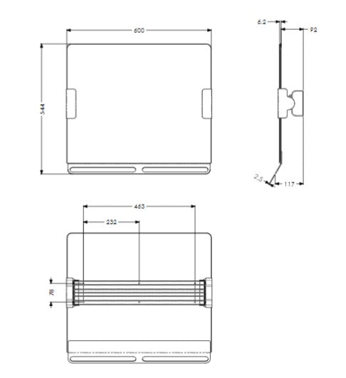 AKW Tilted Mirror with Handle (23605SS)