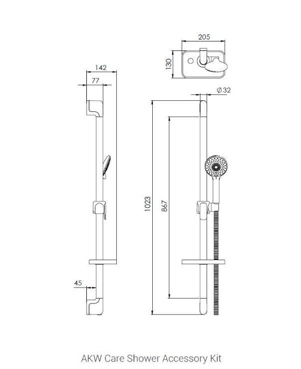 AKW Arka Care Thermostatic Mixer Shower (25420CH)