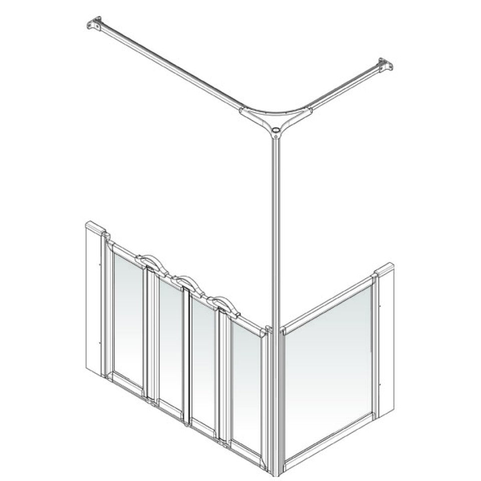 AKW Option K Half Height Carer Shower Screen Set for Shower Trays, photo 2