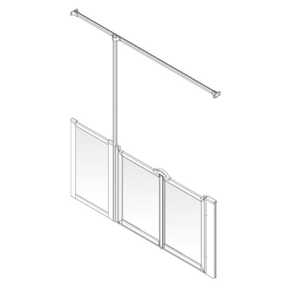 AKW Option TT Half Height Carer Shower Screen Set for Shower Trays, photo 2