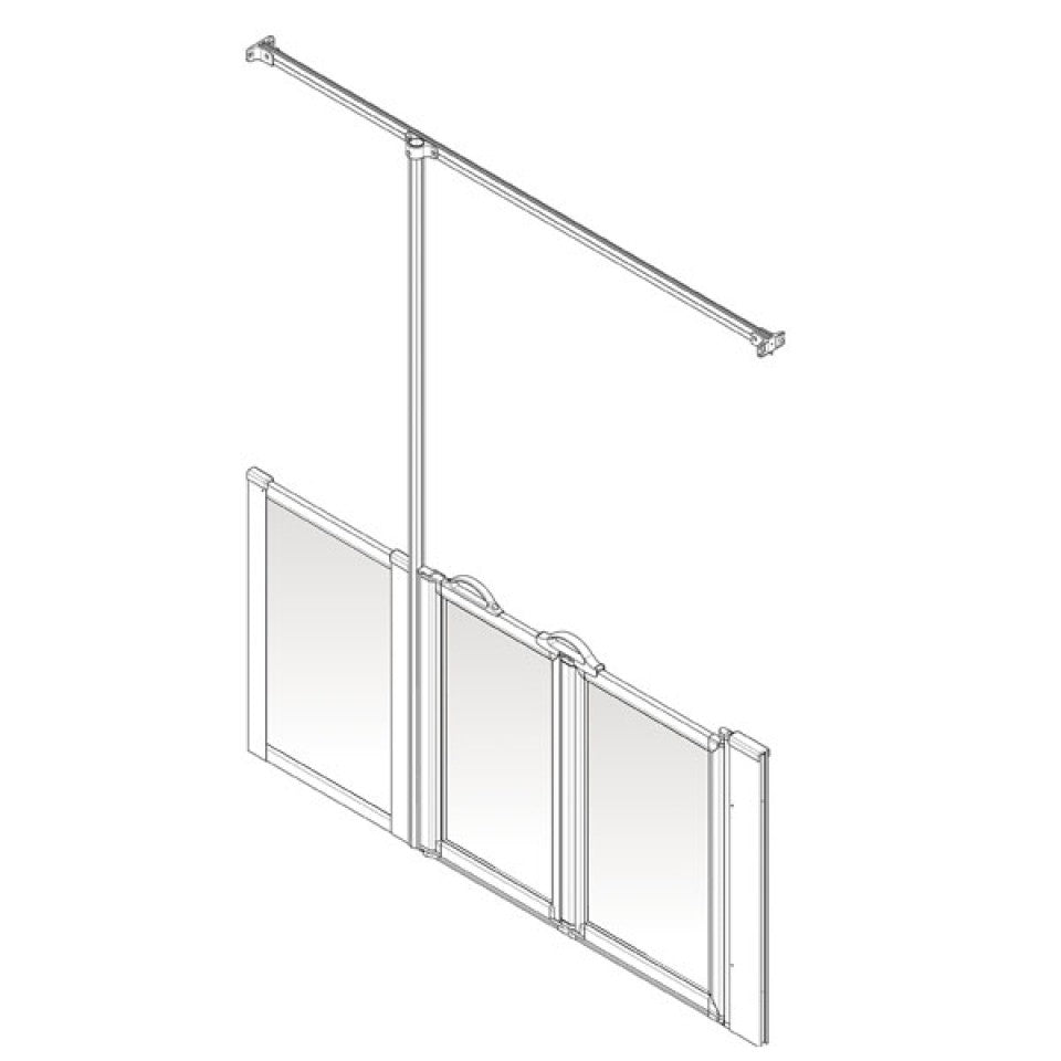 AKW Option Z Half Height Carer Shower Screen Set for Shower Trays, photo 2