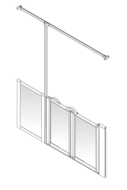 AKW Option ZUW Half Height Carer Shower Screen Set for Wet Floors, photo 2