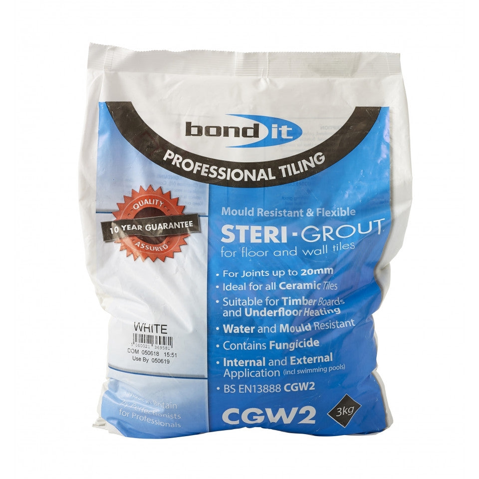 Bond It Steri-Grout for Floor and Wall Tiles (3kg Bag) (30077)