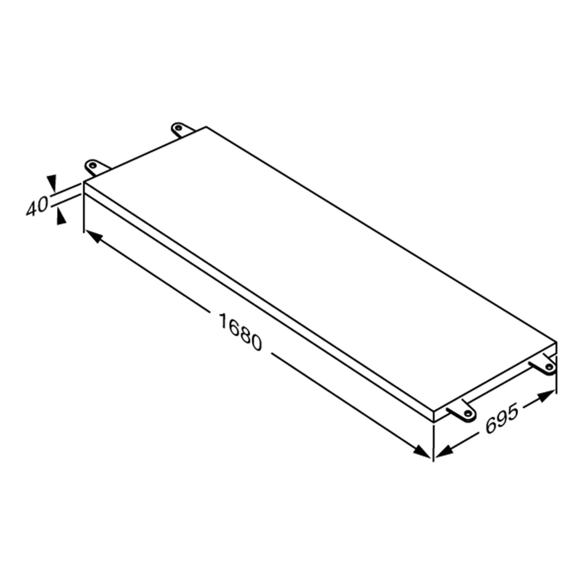 Pressalit MCT change trolley mattress dimension drawing