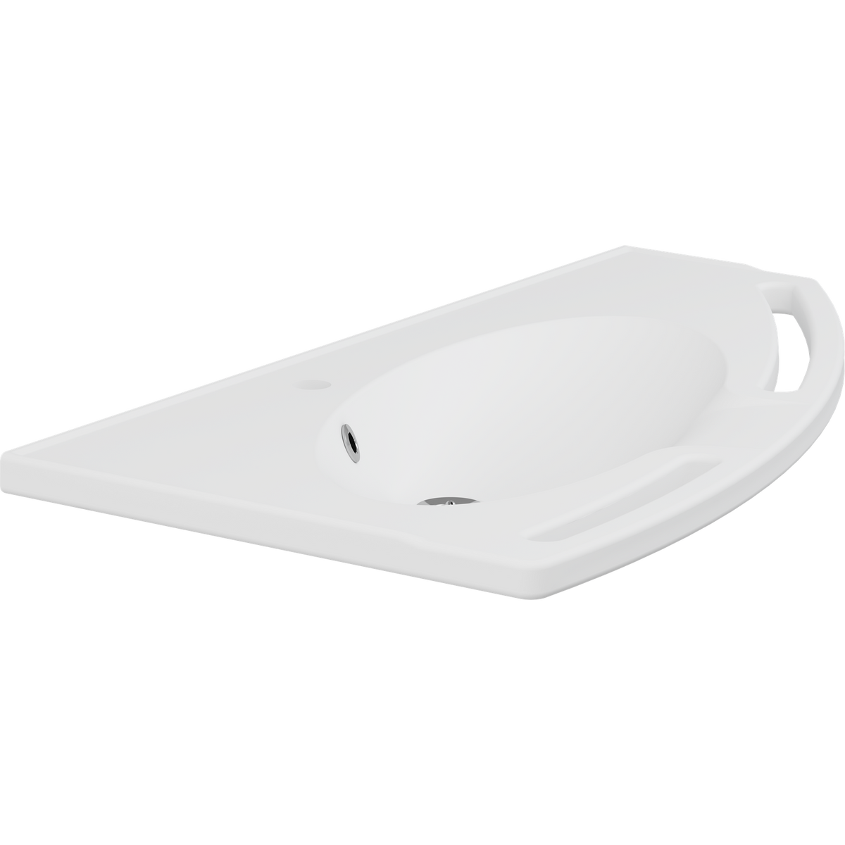 Pressalit MATRIX ANGLE vanity wash basin, right-facing, with overflow