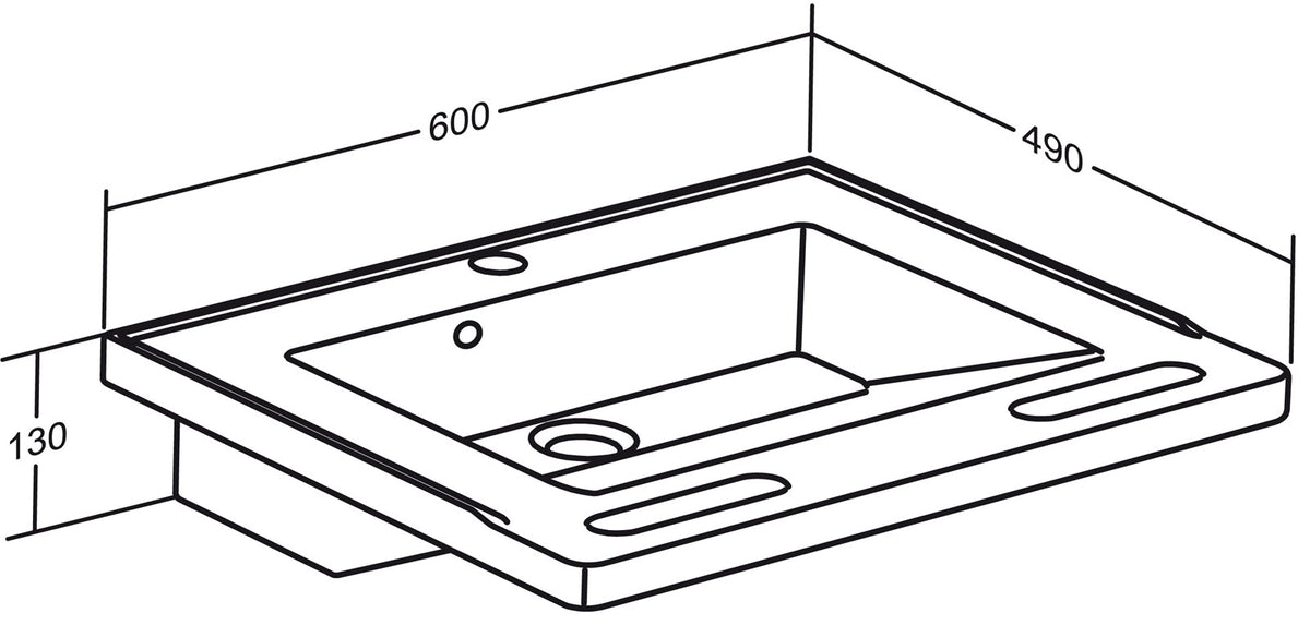 Pressalit MATRIX SMALL wash basin dimension drawing
