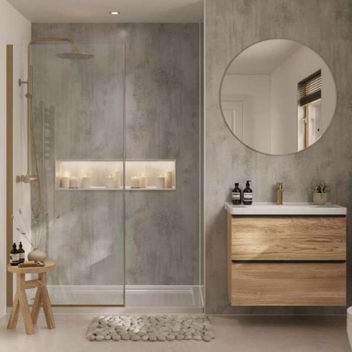 Multipanel Contemporary Arctic Stone Bathroom Wall Panel – Textured Matt, photo 2