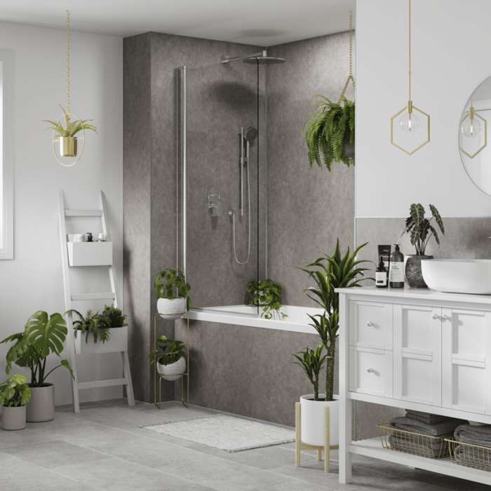 Multipanel Pure Grey Mineral Bathroom Wall Panel – Matt