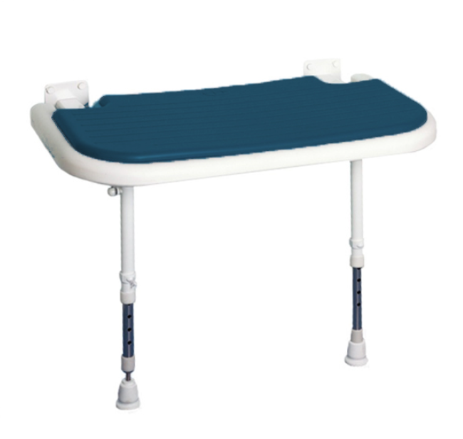 AKW 4000 Series Large Extra Wide Blue Padded Fold-Up Shower Seat with Legs (04580P)