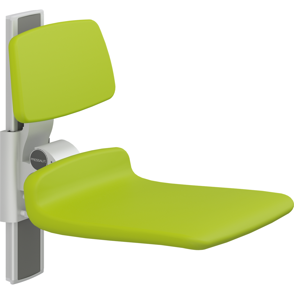Pressalit PLUS shower seat – 450 mm Manual – Backrest Only, Standard Seat, Lime Green