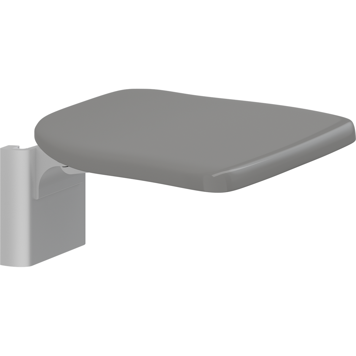 Pressalit PLUS folding seat – Height Adjustable, for Vertical Wall Track, Anthracite