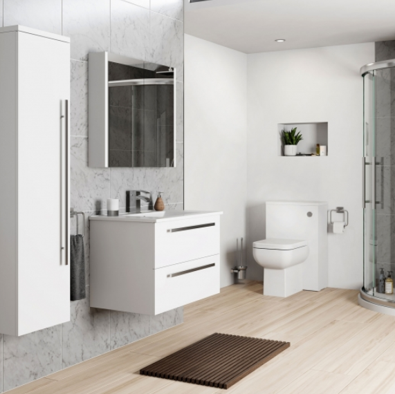 Kartell K-VIT Purity 800mm Mirror Cabinet - White Gloss (FUR096PU)