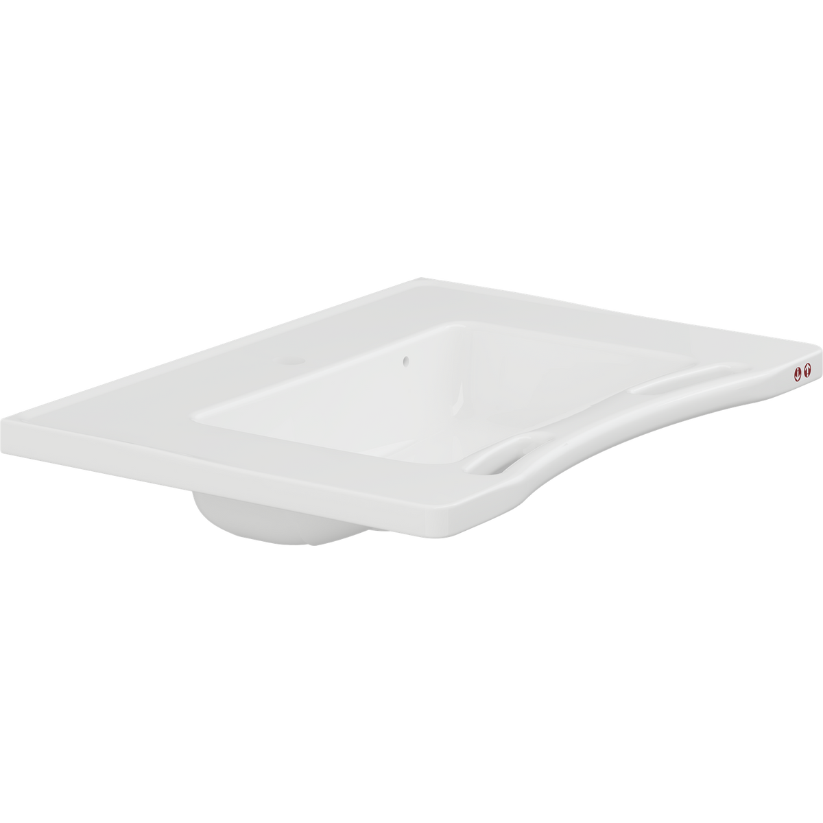 Pressalit MATRIX MEDIUM wash basin with operating buttons for powered basin unit