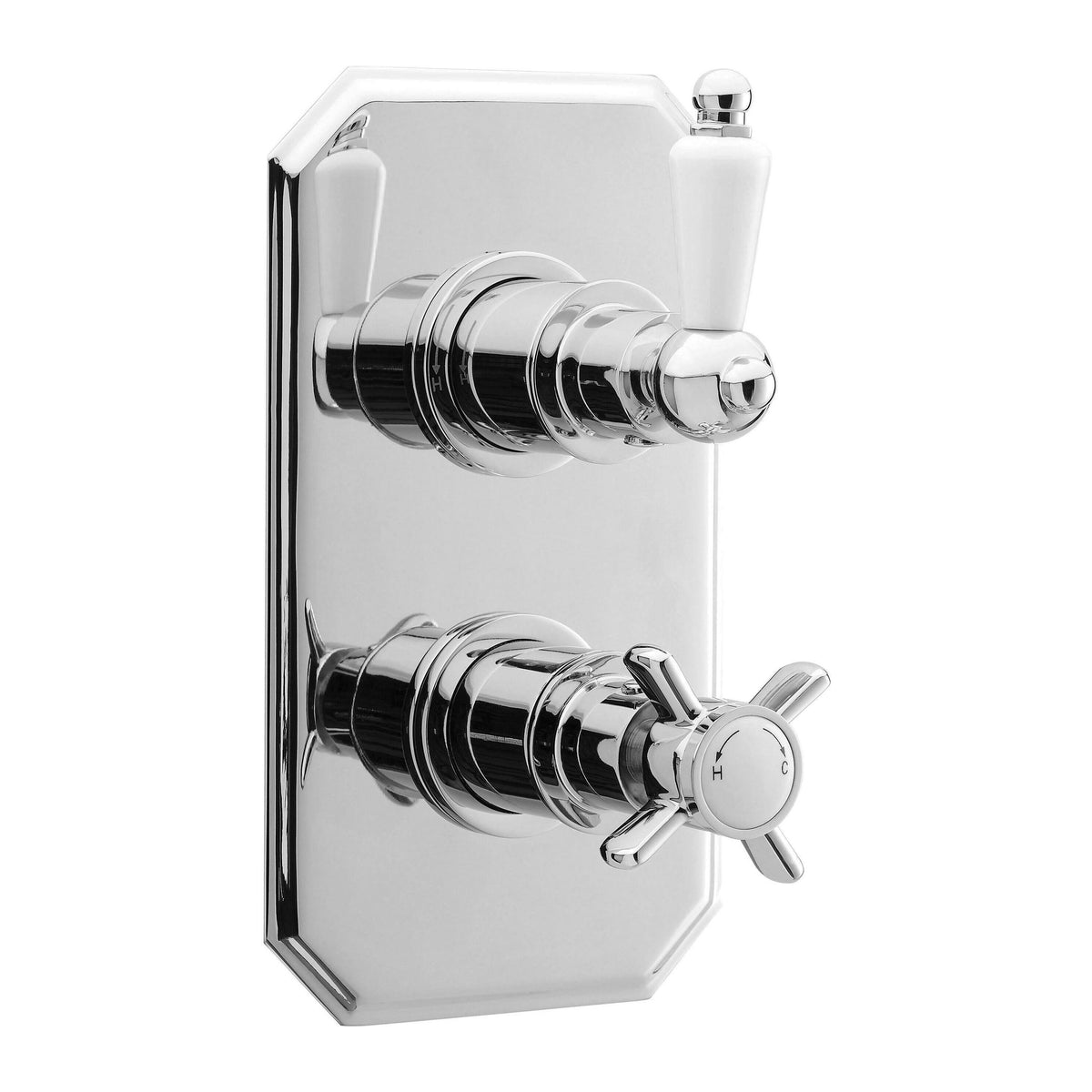 Nuie Victorian Edwardian Twin Thermostatic Shower Valve – Chrome, photo 2