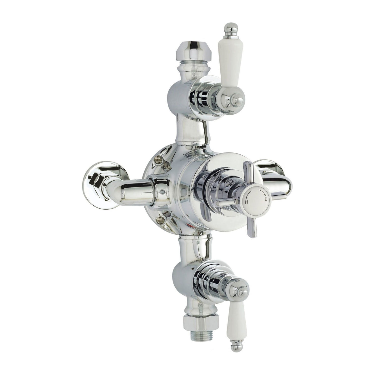 Nuie Edwardian Triple Thermostatic Shower Valve – Chrome, photo 2