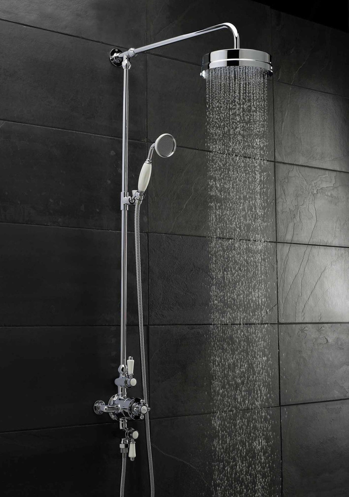 Nuie Victorian Triple Thermostatic Shower Valve – 333mm High – Chrome