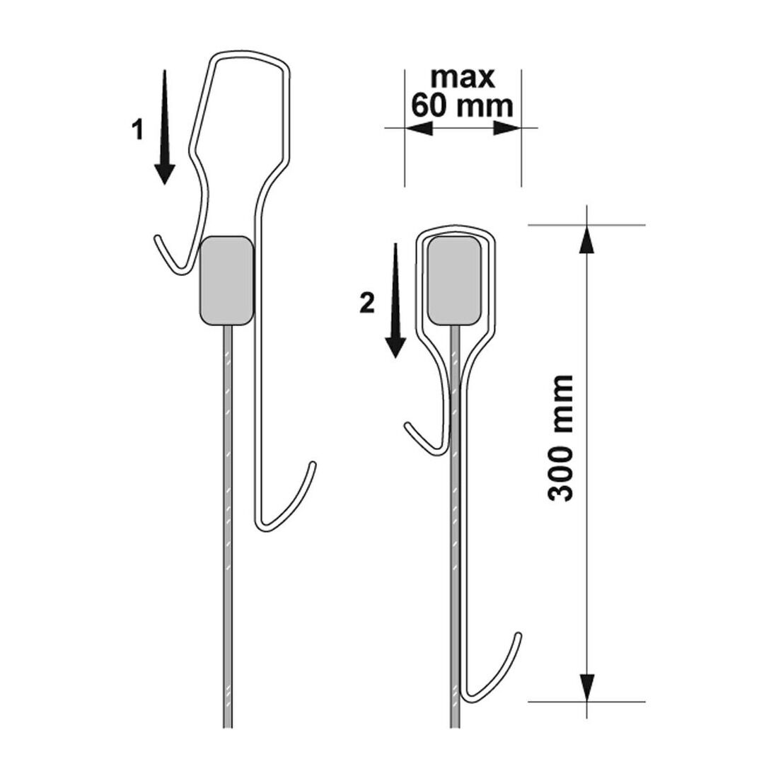Nuie Enclosure Hook For Framed Enclosures – Chrome, photo 3