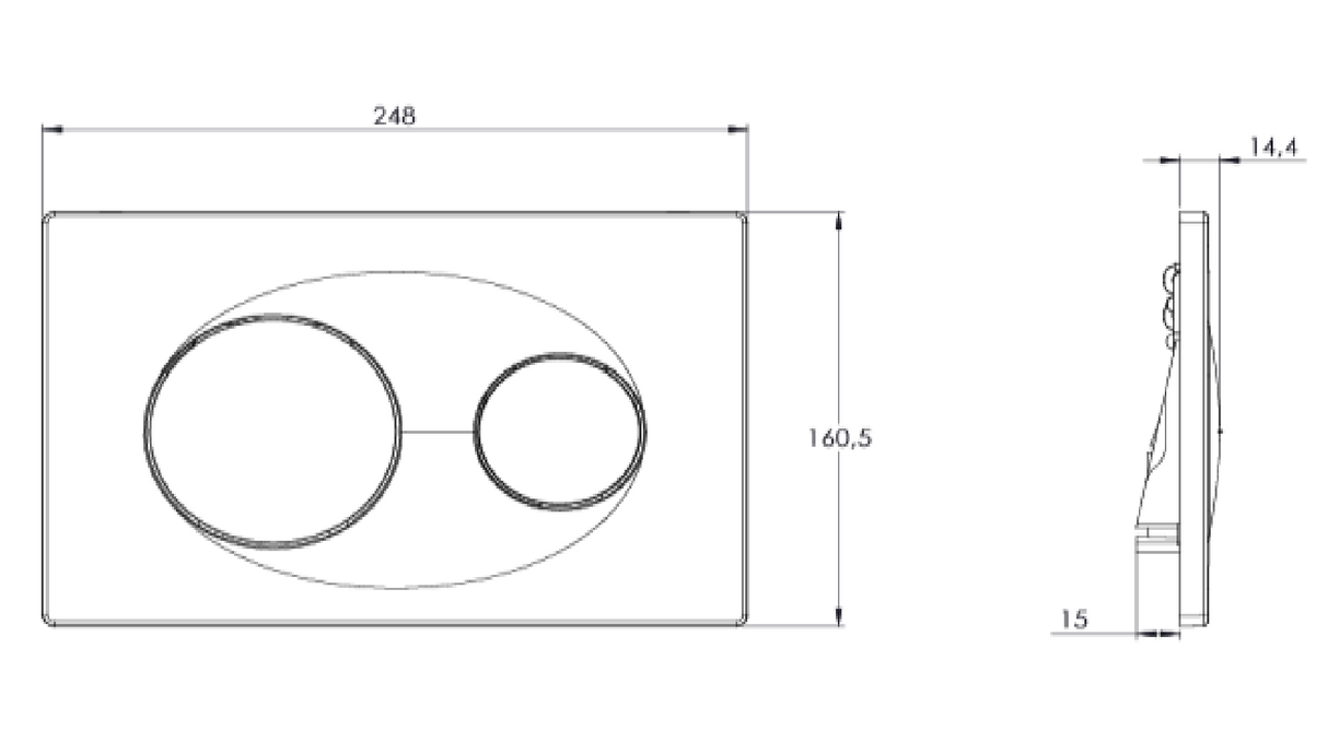 Kartell K-VIT Keytec Flushplate- Matt Black (ACC014)