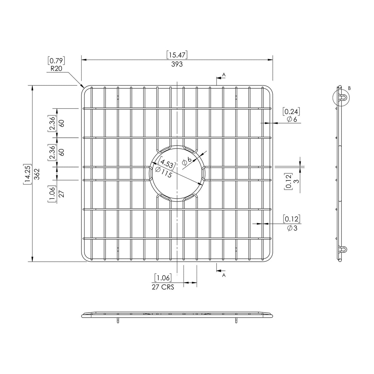Nuie Stainless Steel Double Bowl Kitchen Sink Wire Grid Pack (Set of 2) – Chrome, photo 2