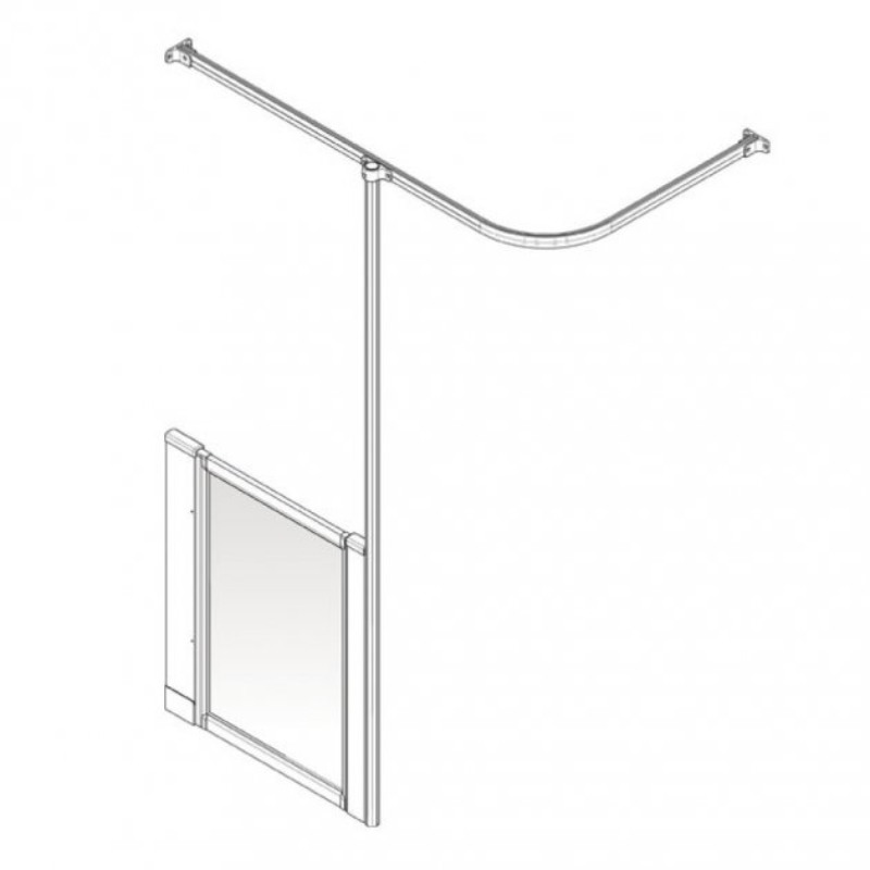 AKW Option HW Half Height Wet Floor Shower Screen Set – Choice of Width, Height & Handing