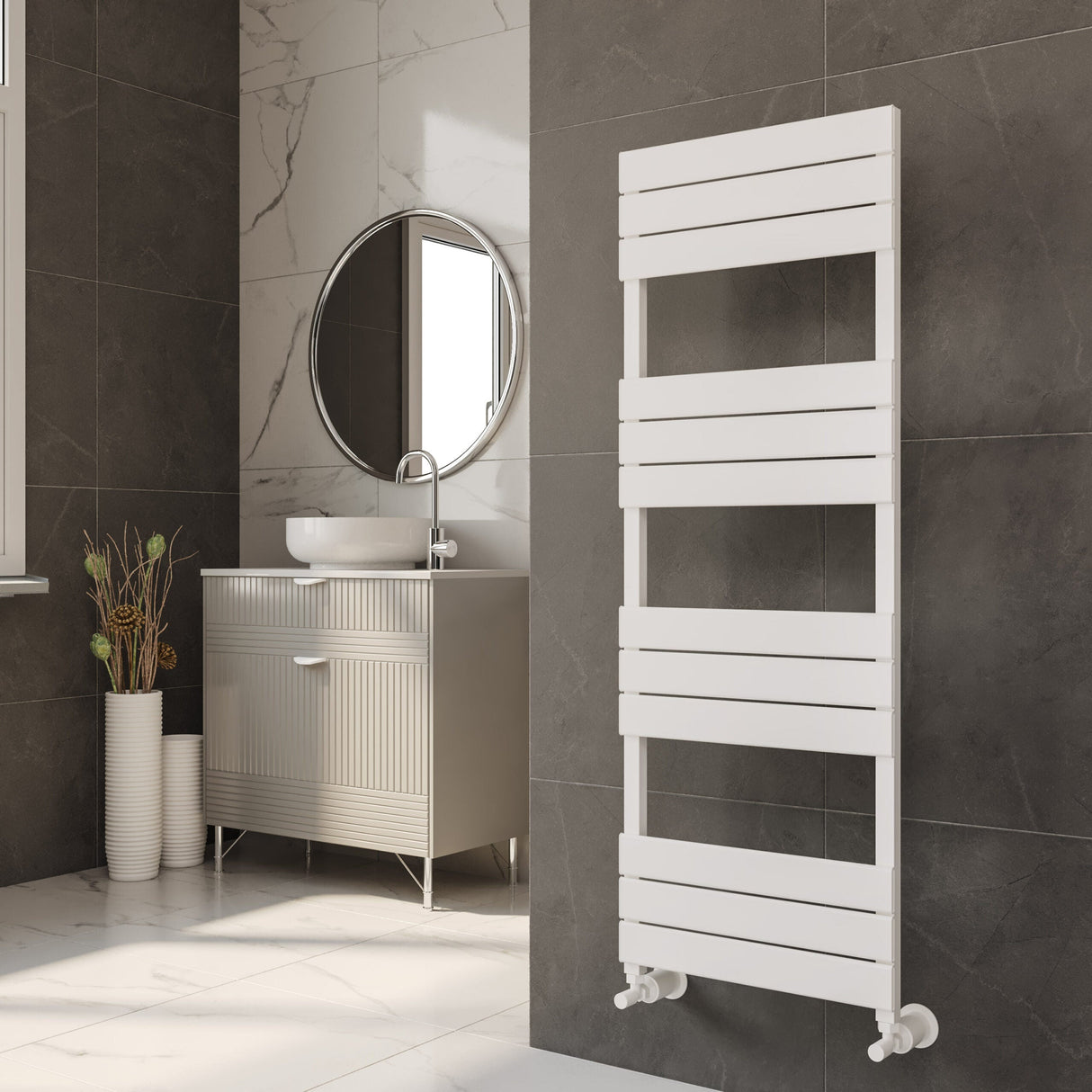 Kartell K-VIT Maple Aluminium Heated Towel Rail Matt White