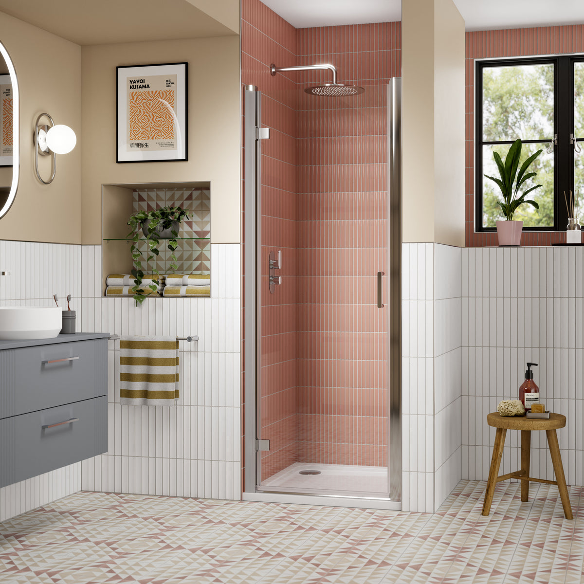 Nuie Lucie Hinged Shower Door – 800mm & 900mm