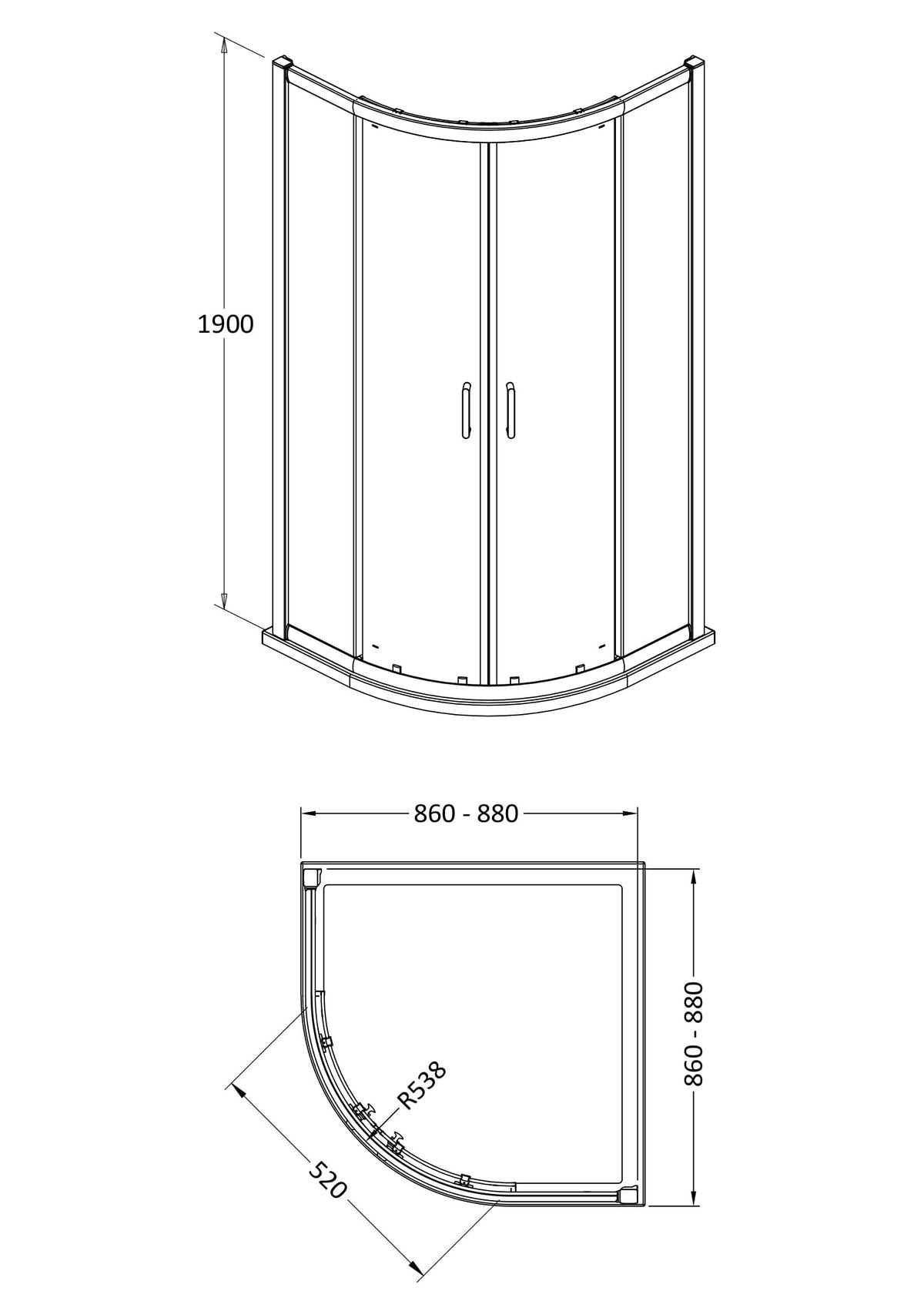 Nuie Lucie Quadrant Shower Enclosure – 900mm & 1000mm, photo 5