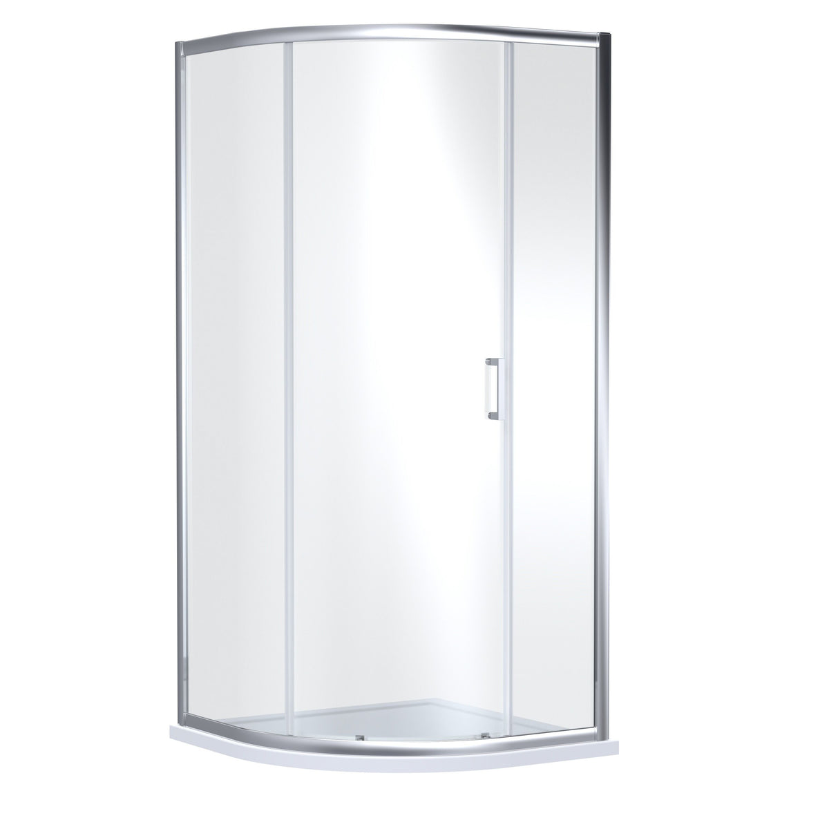 Nuie 900mm Lucie Single Entry Curved Shower Enclosure – Chrome, Brushed Brass or Matt Black, photo 2