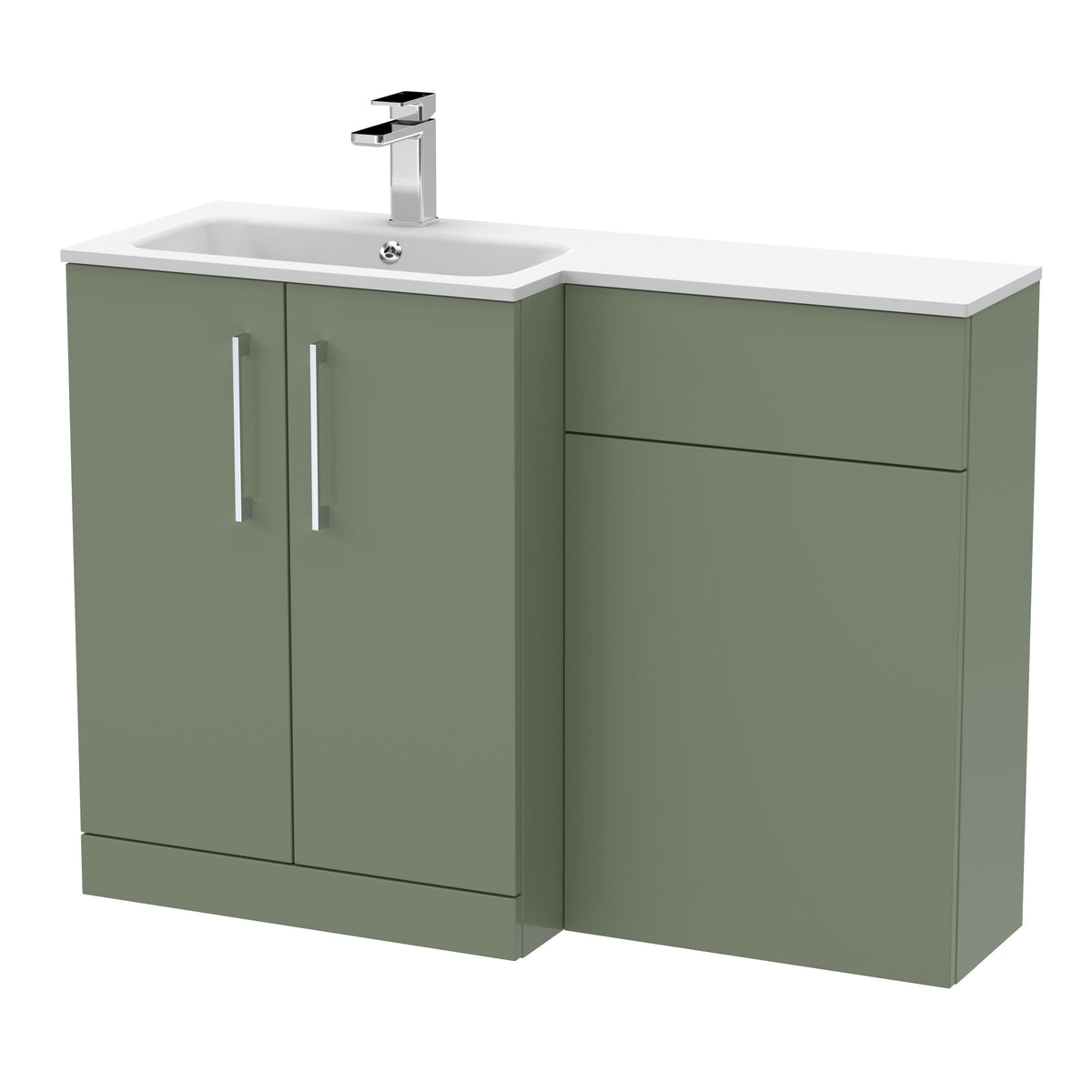 Nuie Arno 1100mm 2 Door Floor Standing Combination Vanity & WC Unit With L-Shaped Basin, photo 10