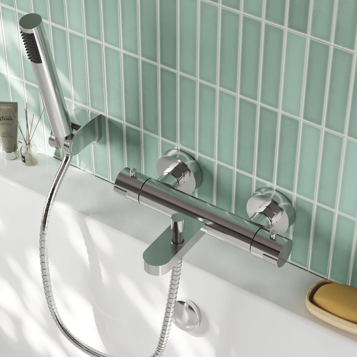 Nuie Arvan Wall Mounted Bath Shower Mixer – Chrome, photo 4