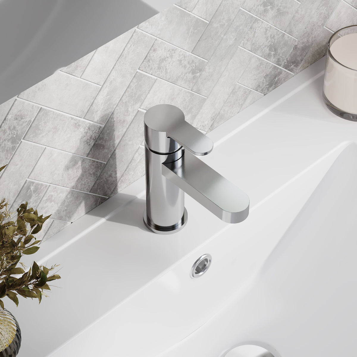 Nuie Arvan Mini Basin Mixer With Push Button Waste – Chrome, photo 4