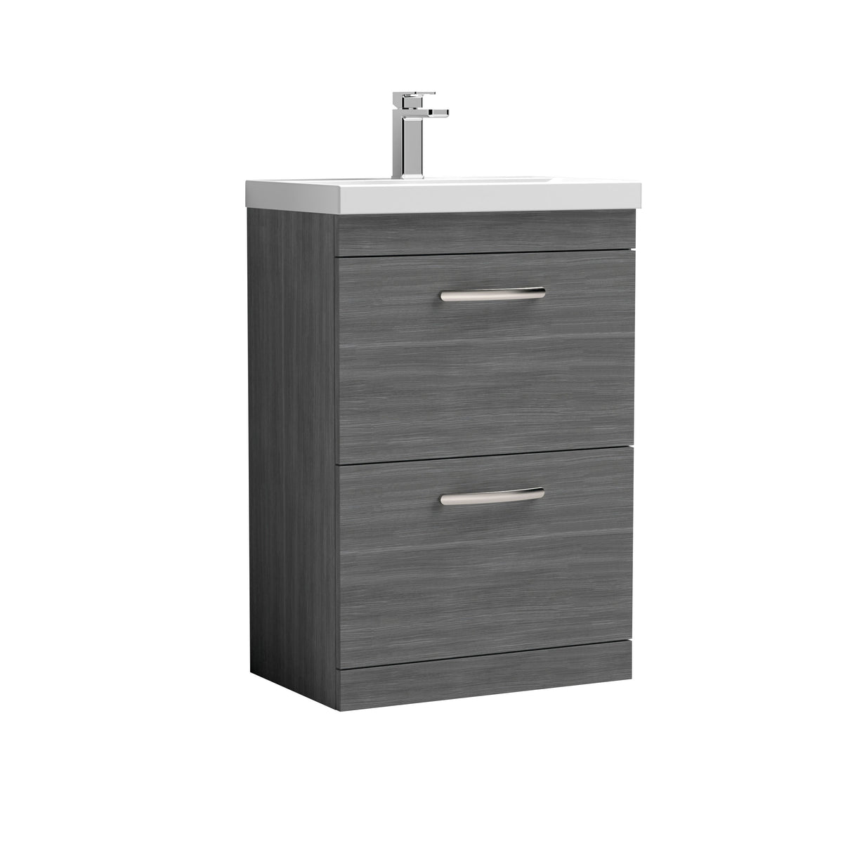 Nuie Athena 2 Drawer Floor Standing Vanity Unit With Basin – 600mm & 800mm, photo 2