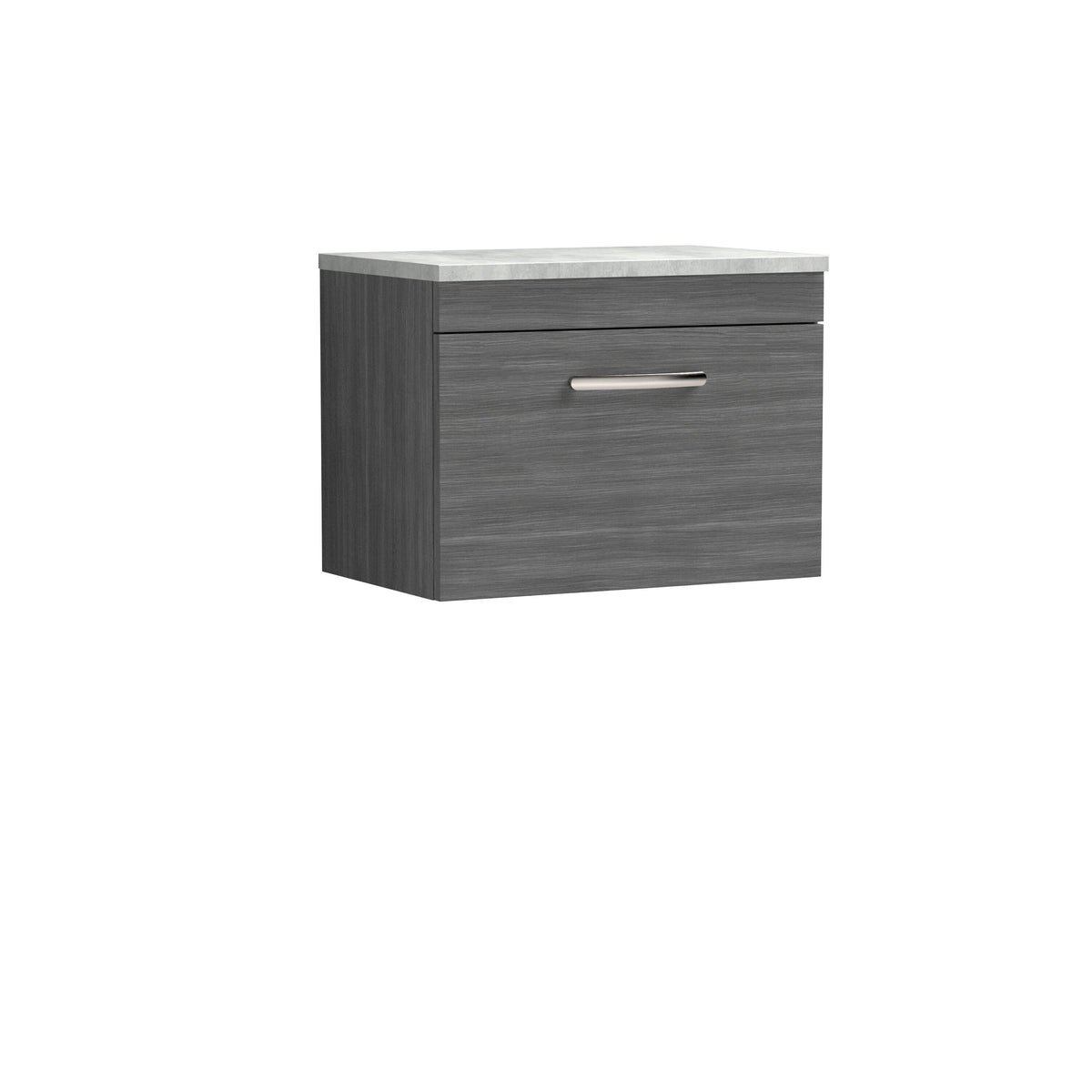 Nuie Athena 1 Drawer Wall Hung Vanity Unit With Worktop – 500mm, 600mm & 800mm, photo 6