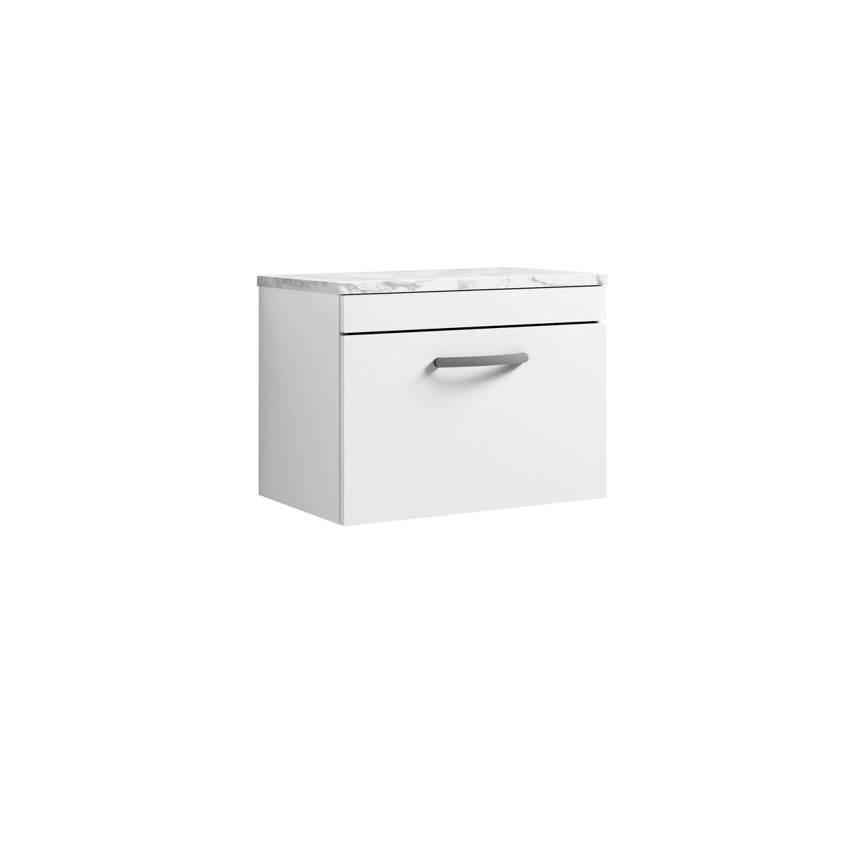 Nuie Athena 1 Drawer Wall Hung Vanity Unit With Worktop – 500mm, 600mm & 800mm, photo 4