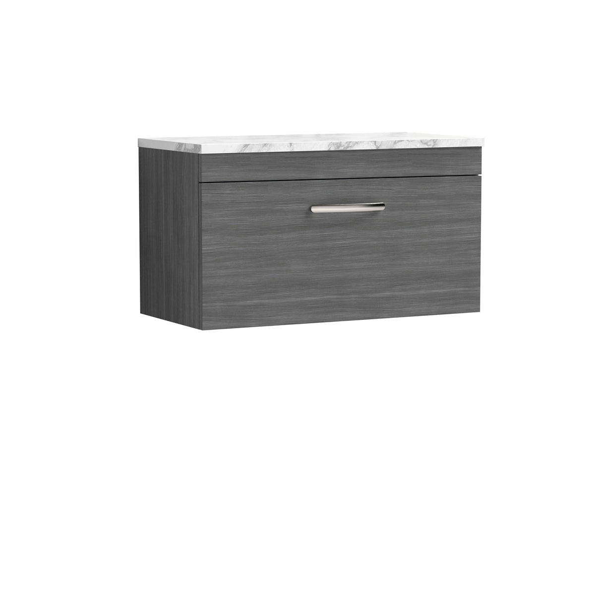 Nuie Athena 1 Drawer Wall Hung Vanity Unit With Worktop – 500mm, 600mm & 800mm, photo 2